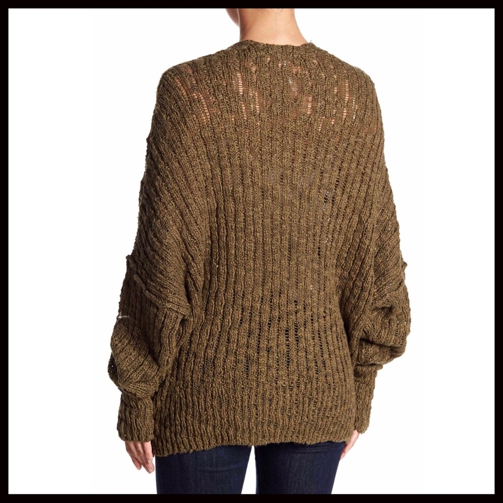 FREE PEOPLE CHUNKY KNIT OVERSIZED RIB CARDIGAN A2C - Picture 4 of 8